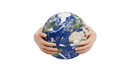 Caring Hands Embracing Planet Earth Globe Global Protection Concept