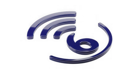 Glossy Blue Wifi 6 Icon 3d Wireless Technology Symbol