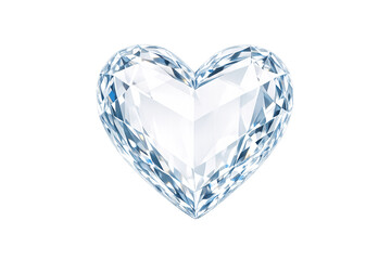 Crystal diamond heart on transparent background. Luxury love symbol. Valentine&rsquo;s Day design.