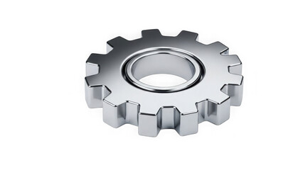 Polished Chrome Gear Isolated On Black Background 3d Render
