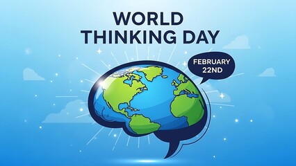 Global Awareness and Intellectual Celebration An illustration for World Thinking Day on February 22nd, promoting wisdom and global connection