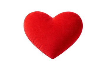 Red heart pillow on transparent background. Love symbol. Valentine&rsquo;s Day decoration.