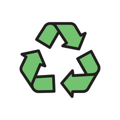Obraz premium Green recycling symbol promoting sustainability and environmental responsibility for Earth s future a simple icon with
