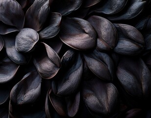 a close up view of dark textured floral petals