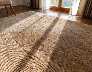 close up of beige carpet in a sunlit room