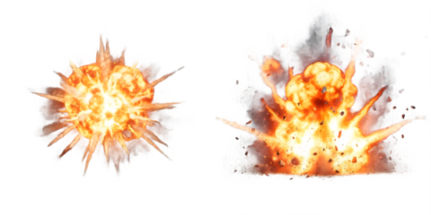 set of tow high power boom blast fire isolated on white background stock image file. PNG ...