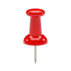 Fototapeta premium Red thumbtack isolated on transparent background