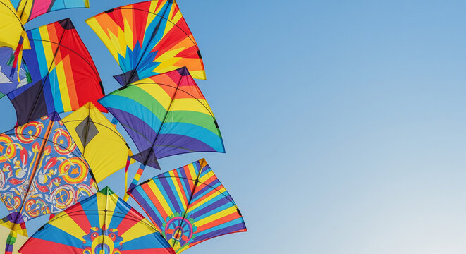 Colorful Kites in the Sky for International Kite Festival Celebration