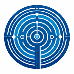 Abstract Circular Radar Pattern Illustrates Precise Target Tracking Technology