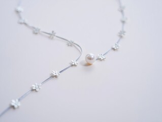 Elegant Pearl Necklace with Flower Accents