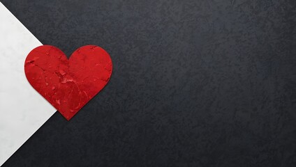 Obraz premium Dark Brutalist Valentine Banner With Charcoal Background