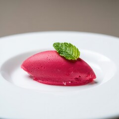 Raspberry Sorbet with Mint