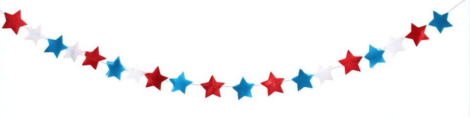 Obraz premium Red, white, and blue star garland for patriotic celebrations