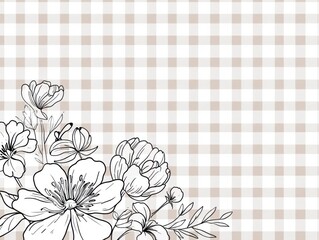 Floral Gingham Background