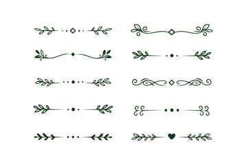 Decorative Floral Simple Elegant Botanical Separators Design set