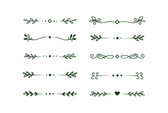 Decorative Floral Simple Elegant Botanical Separators Design set