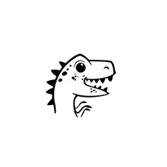 Fototapeta premium Albertosaurus. Albertosaurus simple black and white line art vector logo
