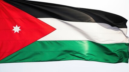 Obraz premium Jordan Flag Waving Against Clear Sky