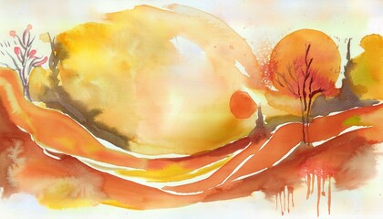 orange yellow watercolor