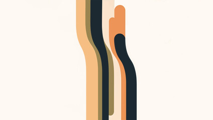 Abstract retro wavy stripes background. Vintage 70s style vector illustration with geometric lines. Minimalist flat design wallpaper