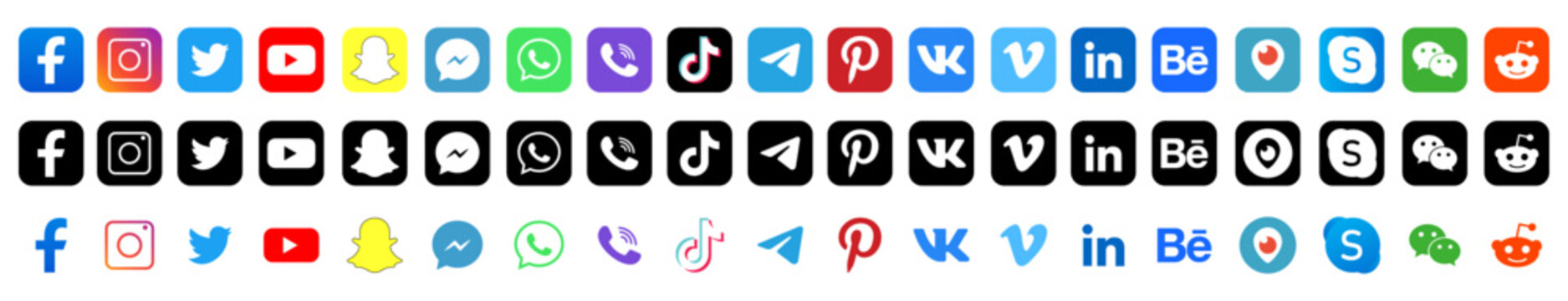 Social media vector icon set