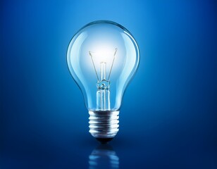 glowing light bulb on a blue background