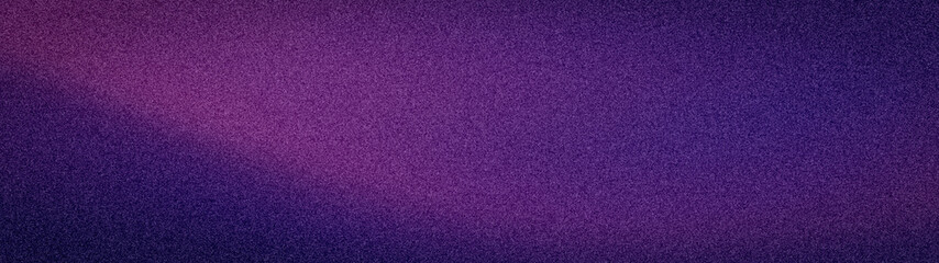 Fototapeta premium Abstract wide grainy background with a dark purple and deep violet gradient, featuring original noise texture and blurred transitions for stylish wallpapers