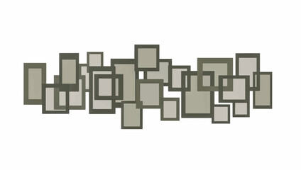 Fototapeta premium Abstract geometric squares and rectangles composition. Minimalist flat design vector illustration. Overlapping shapes isolated on white background