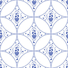 Seamless pattern with tequila bottle and drink glasses for mexican bar decor