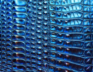 crocodile genuine leather structure texture macro blue colored leatherette surface with metallic pearlescent effect reptile skin close up macro background wallpaper backdrop