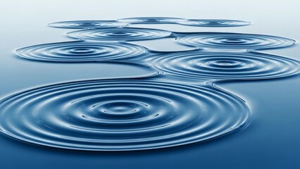 Ripples on Calm Blue Water Surface.