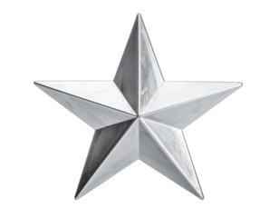 silver star isolated on white background