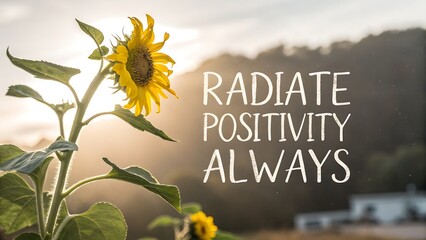 Sunflower Radiating Positivity Always with Nature Background.