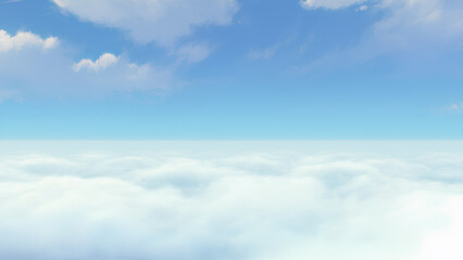 Beautiful fantasy sky background with fluffy clouds and bright blue atmosphere 03 © Nhoir