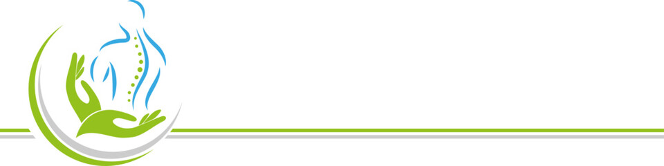 Fototapeta premium Zwei Hände und Person, Mensch, Orthopädie, Physiotherapie und Massage Hintergrund