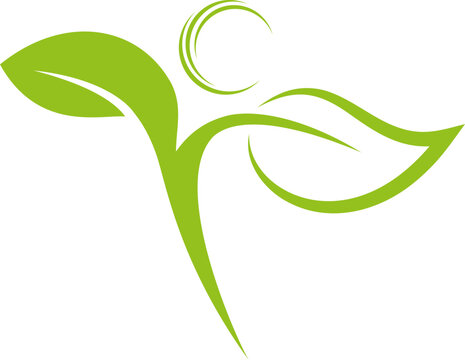 Mensch als Pflanze, Chiropraktiker, Heilpraktiker und G&auml;rtner Logo, Icon	

