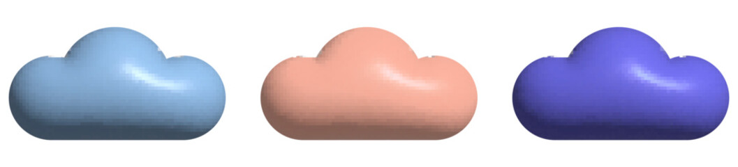 Set of 3d color clouds icons
