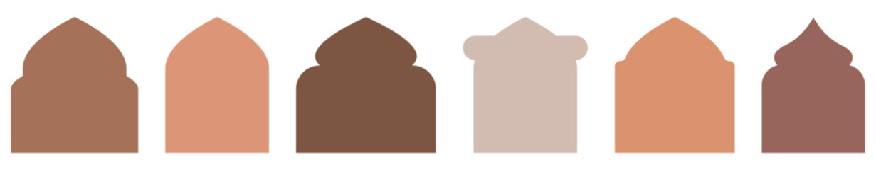 Set of oriental style windows and arches