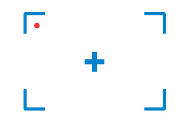 Obraz premium Blue video recording frame, video focuse frme, vector illustration focus 