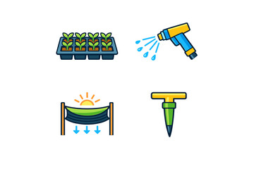 Obraz premium Gardening icons set