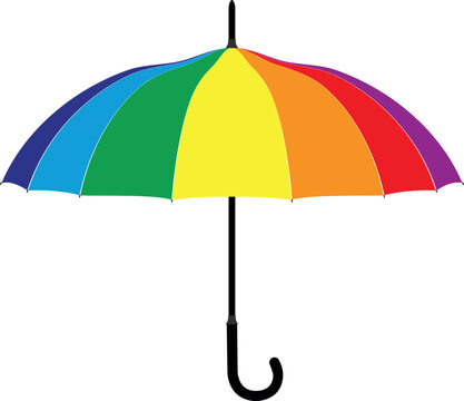 Color umbrella icon, Nice umbrella isolated on white background.