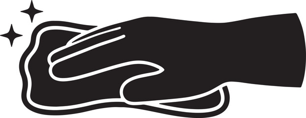 Obraz premium Black and white abstract hand with stars and swirling lines also transparent background