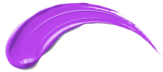 vibrant purple paint smear on a clean white background, showcasing a smooth and glossy texture.