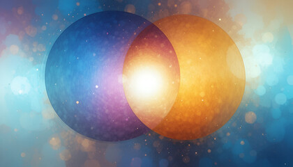 Vibrant cosmic spheres shining brightly in space with bokeh lights