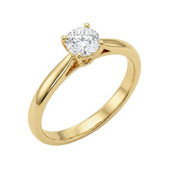 Elegant gold diamond engagement ring, transparent background