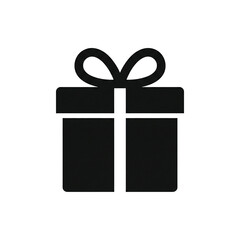 Outline of a gift box with a bow, transparent background