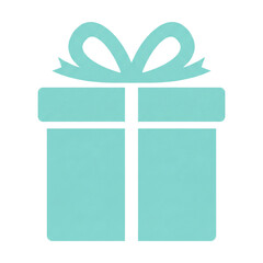 A simple graphic illustration of a gift box with a bow, transparent background