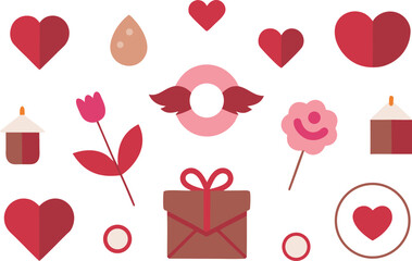 Celebrate valentine's day with sweetness and love isolated on transparent background, Vector, illustration