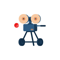 Cricket Ball Thrower machine  icon logo flat vector design