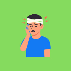 Man Suffering from injury icon logo flat vector design